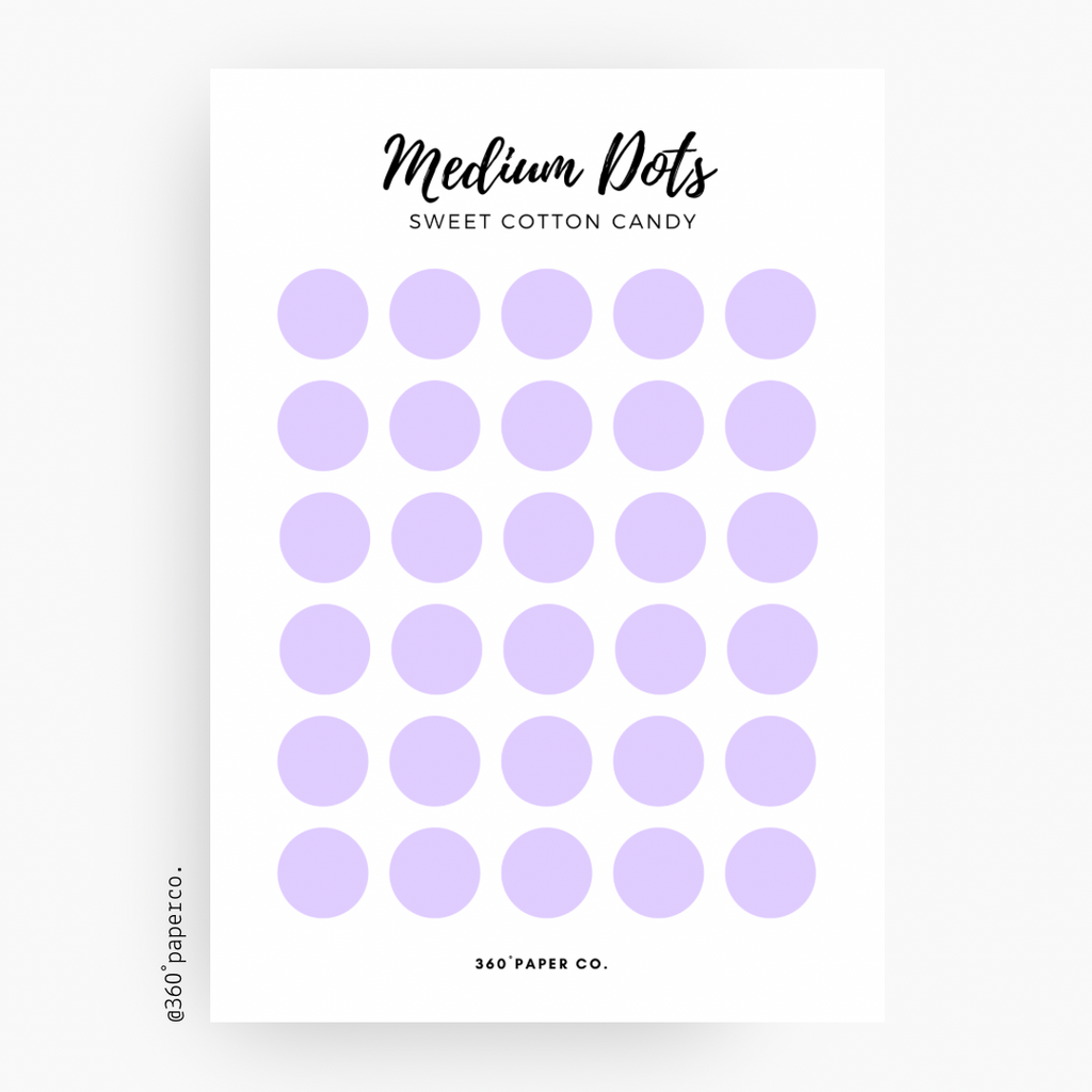 Sweet Cotton Candy Medium Dots Stickers