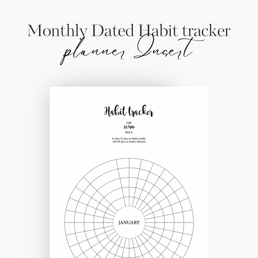 Monthly Dated Habits Tracker Planner Insert | D2