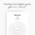 Monthly Dated Habits Tracker Planner Insert | D2