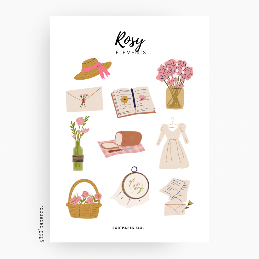Rosy Elements Stickers