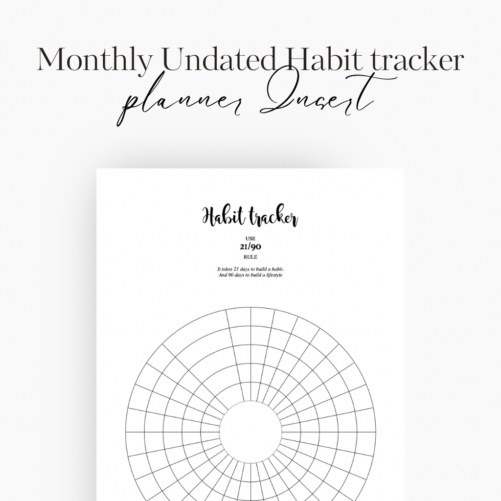 Monthly Undated Habits Tracker Planner Insert | D2