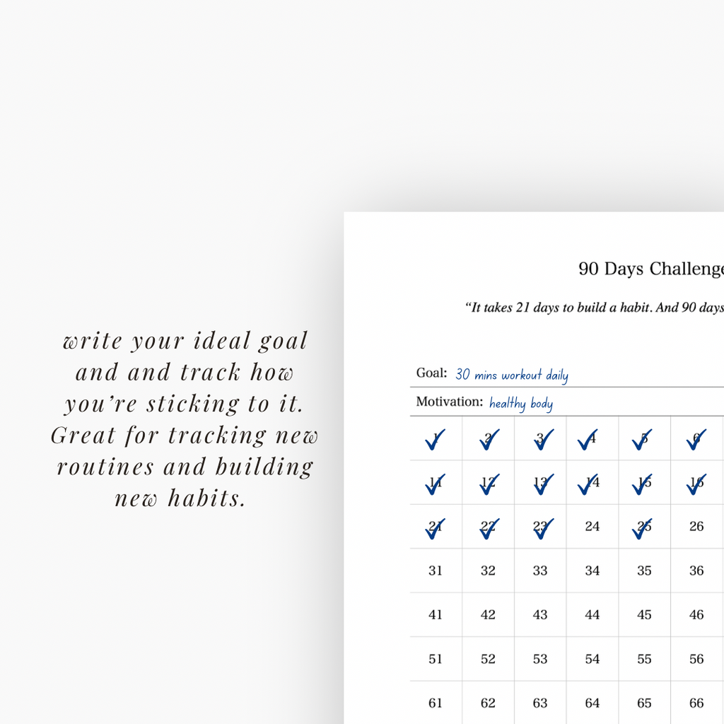 90 Days Challenge Planner Insert