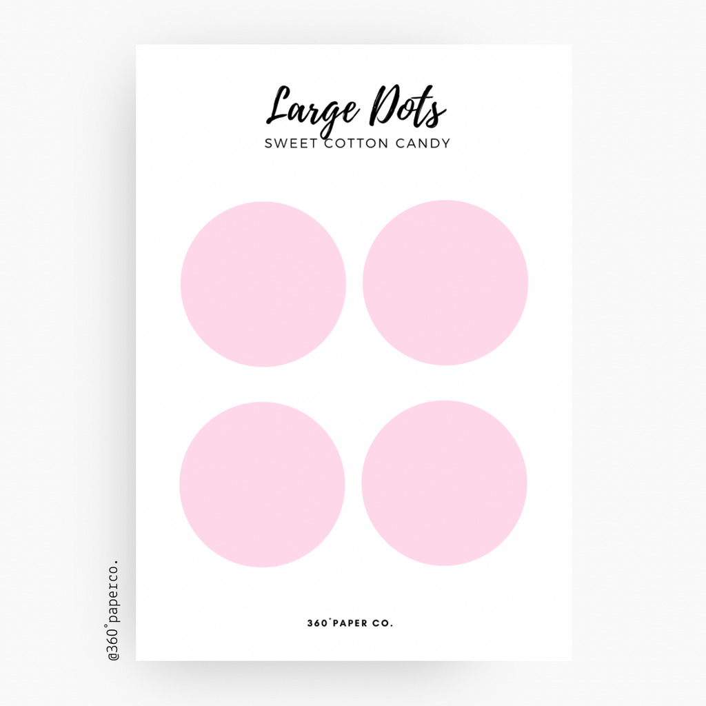 Sweet Cotton Candy Large Dots Stickers