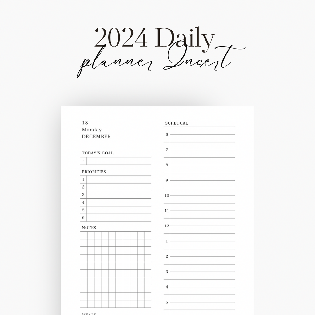 2025 Daily Planner Insert