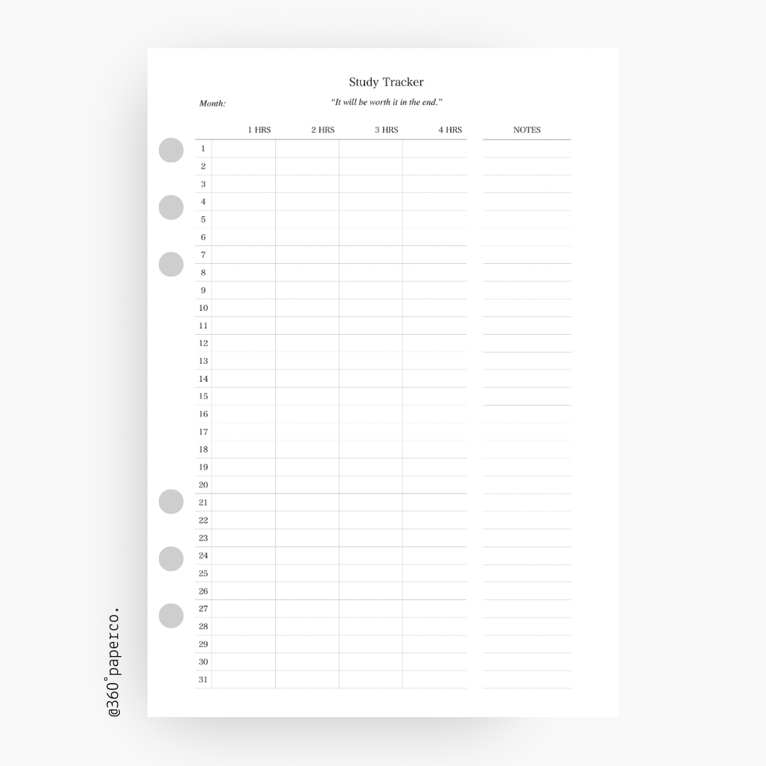 Academic Planner Inserts