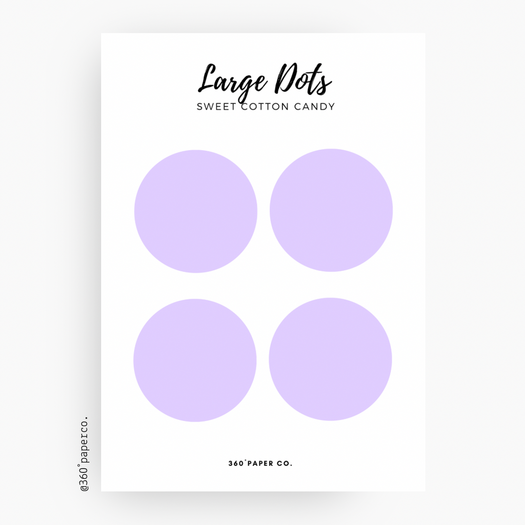 Sweet Cotton Candy Large Dots Stickers