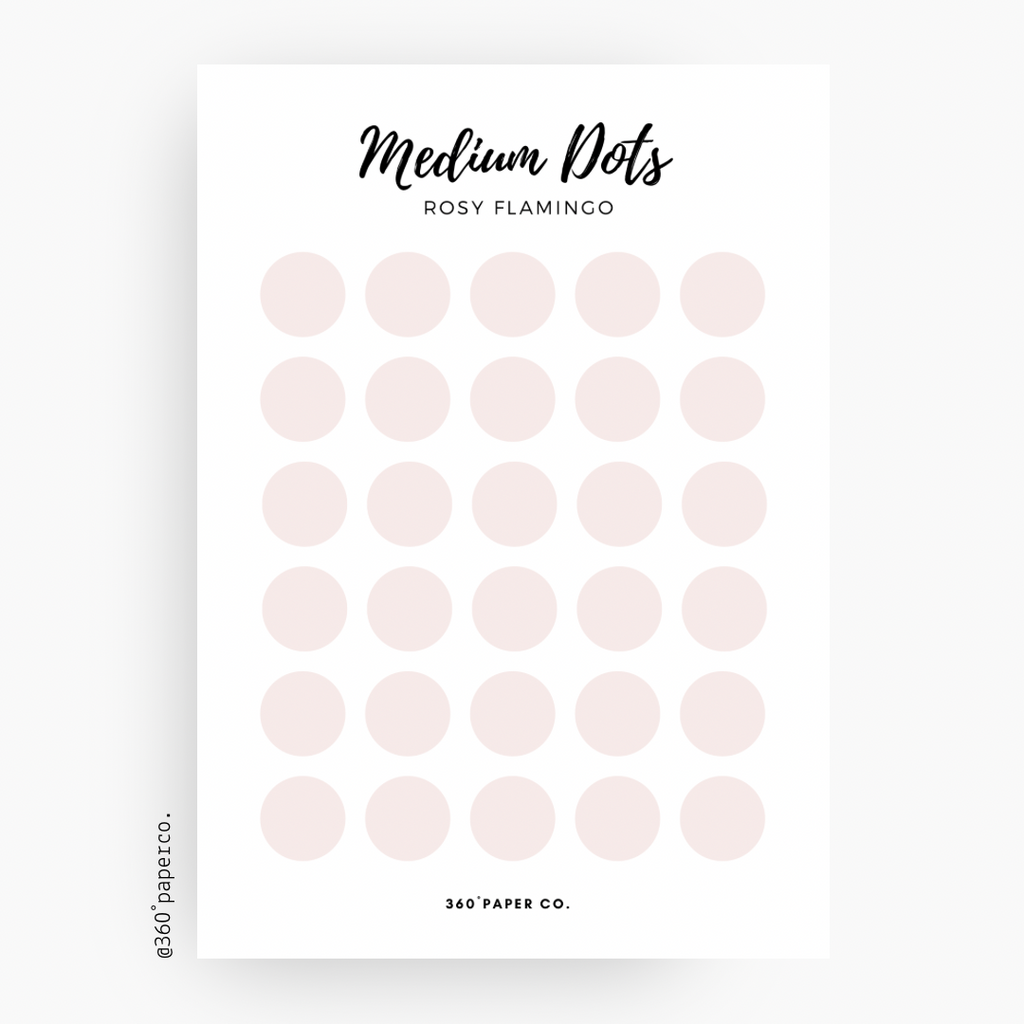 Rosy Flamingo Medium Dots Stickers