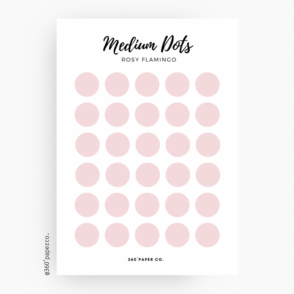 Rosy Flamingo Medium Dots Stickers