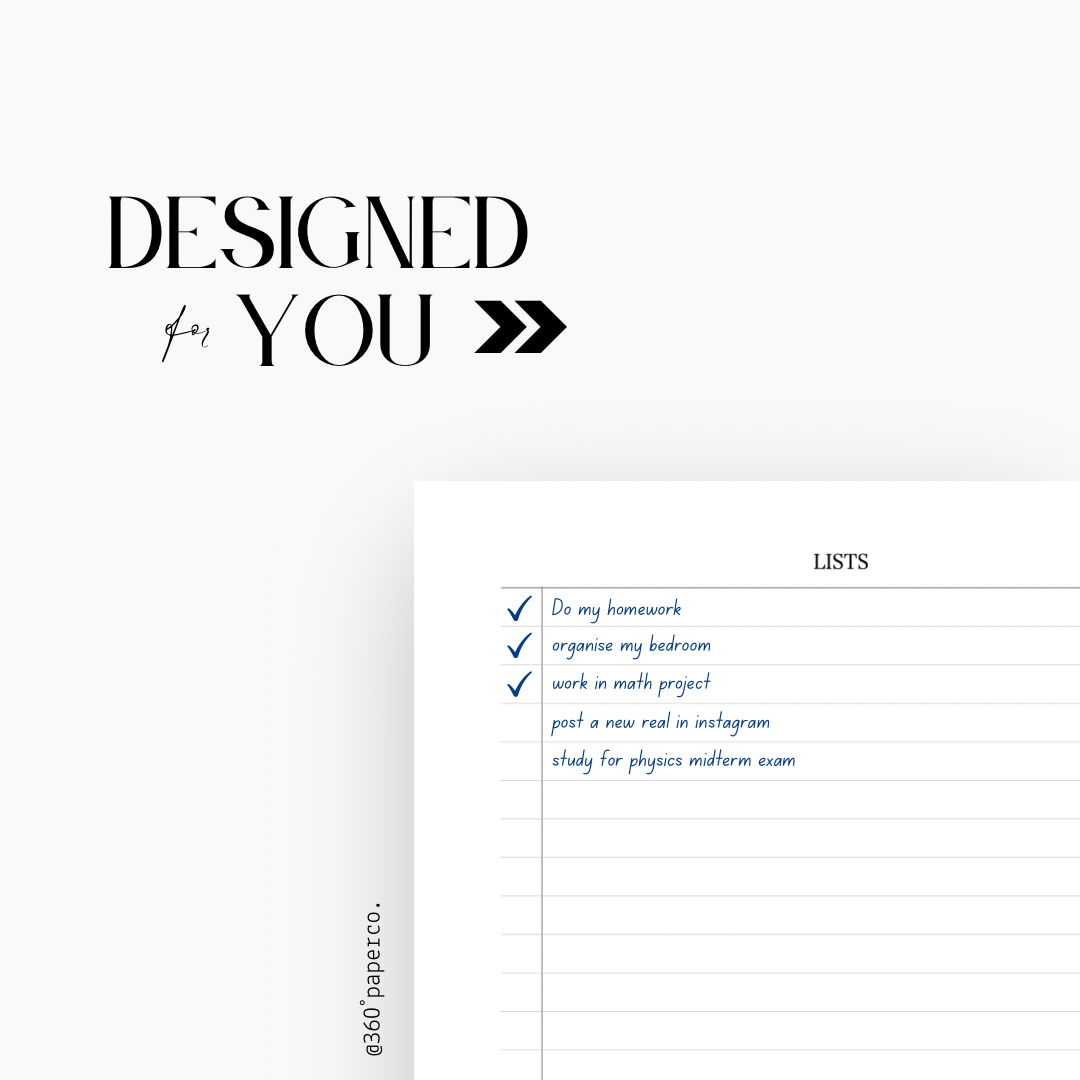 Lists Planner Insert