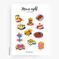 Movie Night Snacks Stickers