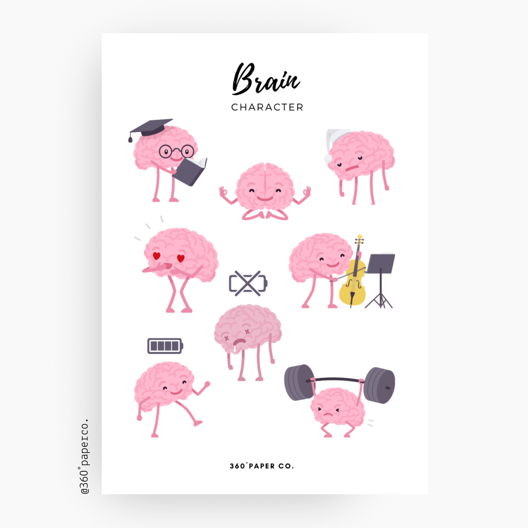Brain Character Sticker