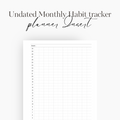 Undated Monthly Habits tracker Planner Insert